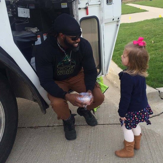 Little Girl Meets the Garbage Man For Her Birthday