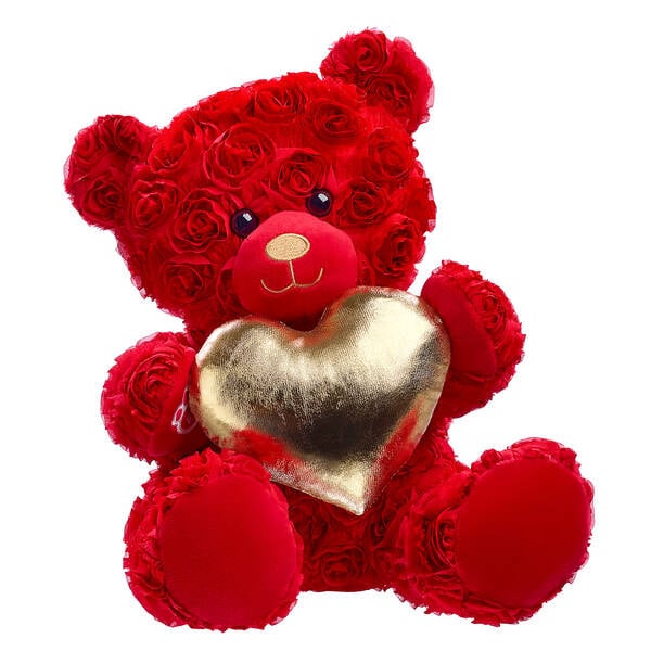 Build-a-Bear Red Roses Bear with Gold Heart Gift Set