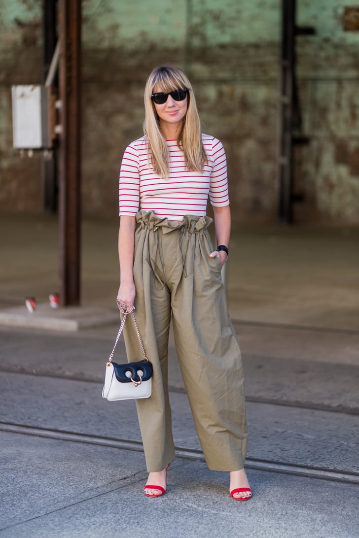 paper bag pants striped