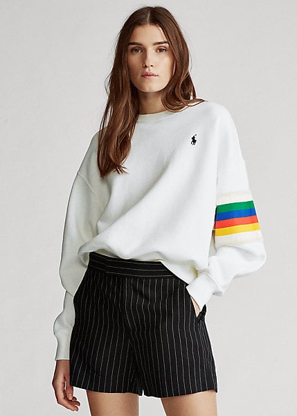 Polo Ralph Lauren Rainbow-Trim Fleece Sweatshirt