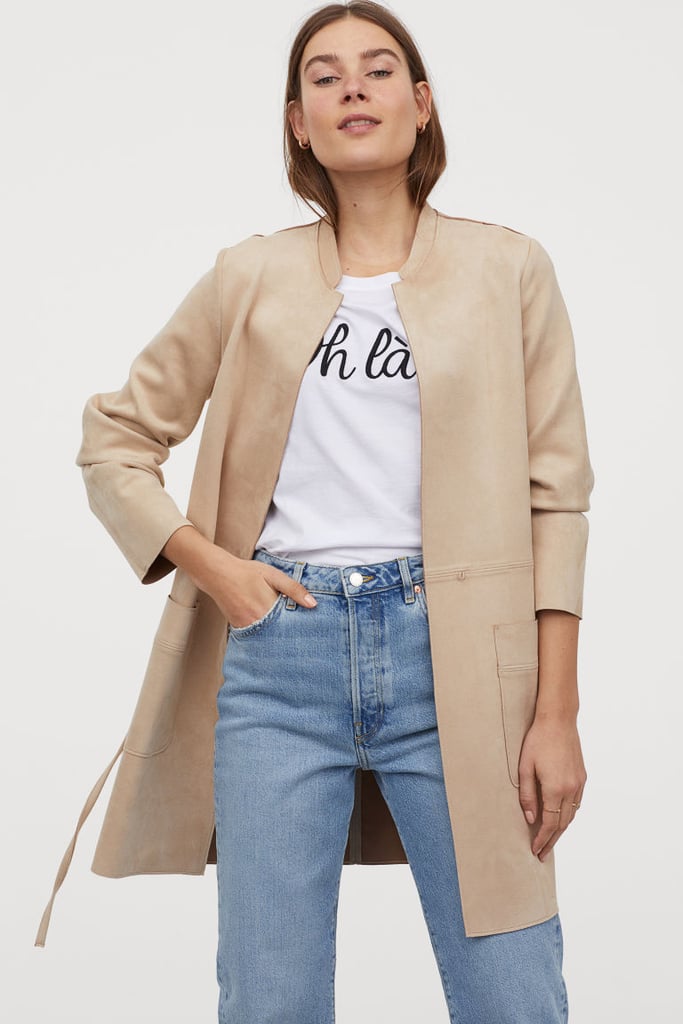 H&M Faux Suede Coat | How to Wear Suede for Spring | POPSUGAR Fashion ...