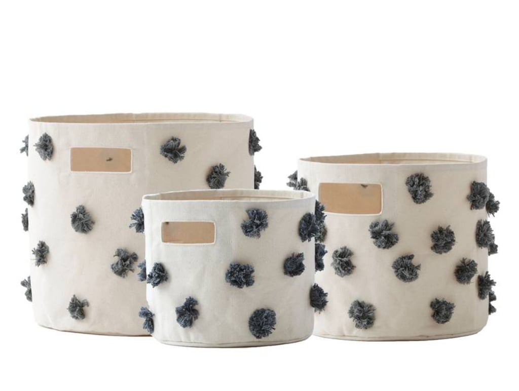 Pehr Pom Canvas Bins