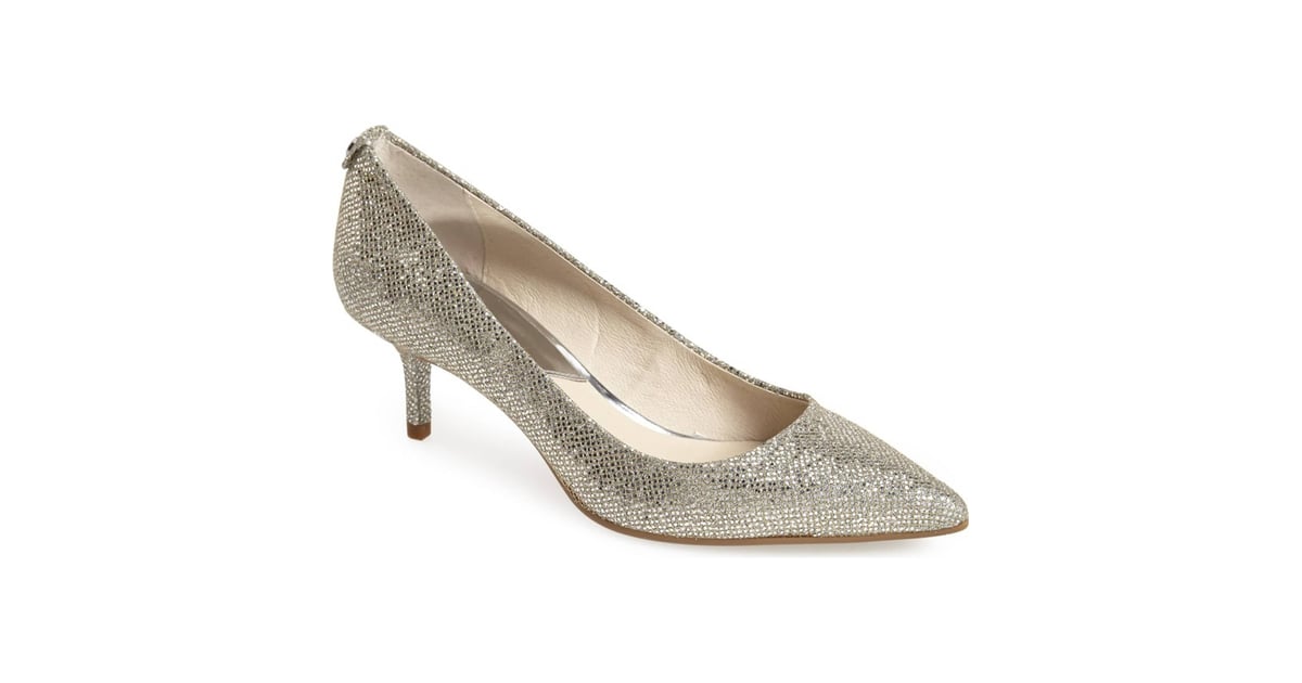 michael kors glitter kitten heels