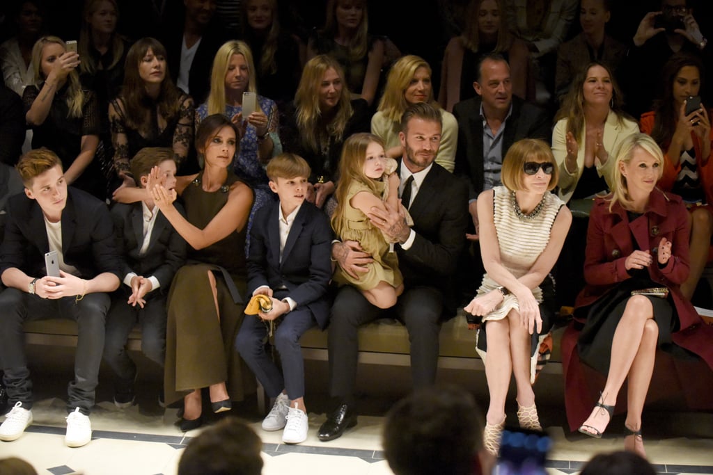 David and Victoria Beckham With Their Kids at Burberry Show