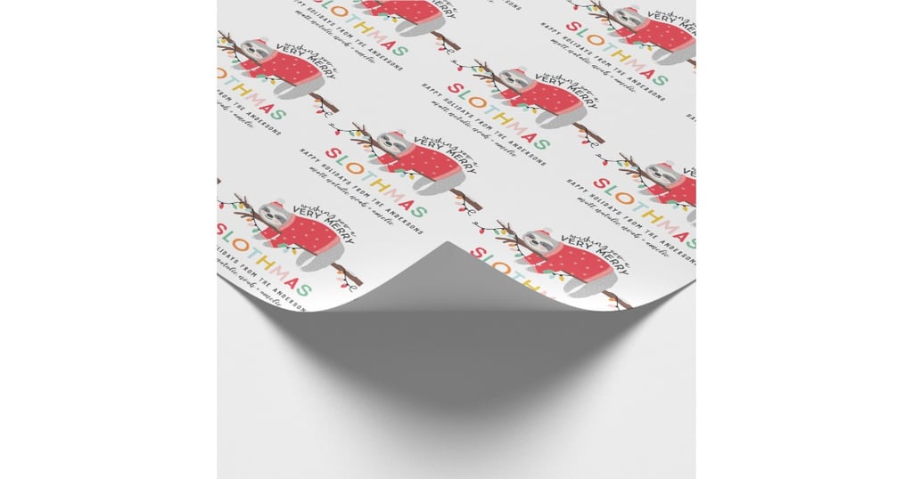 Sloth Christmas Wrapping Paper