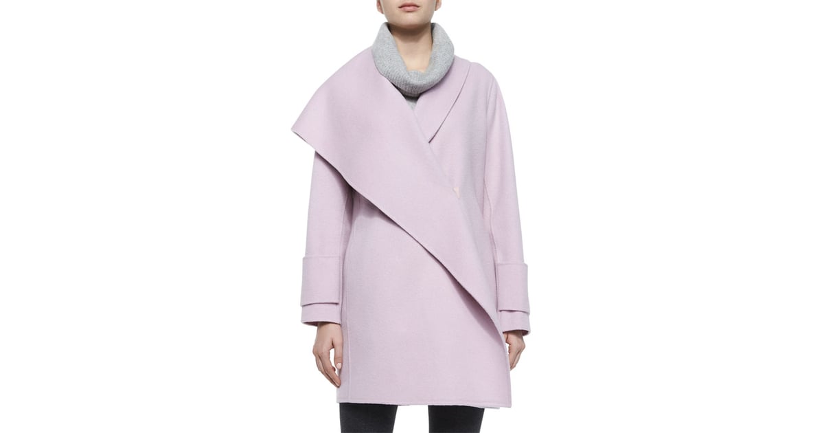draped wool coat