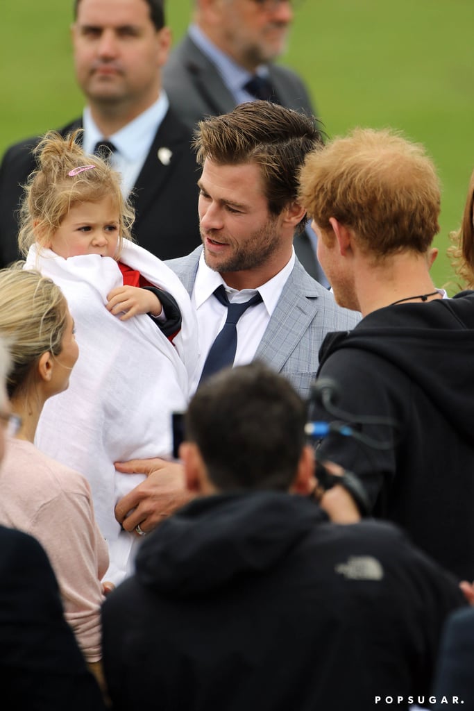 Chris Hemsworth's Family Meets Princes William and Harry ...