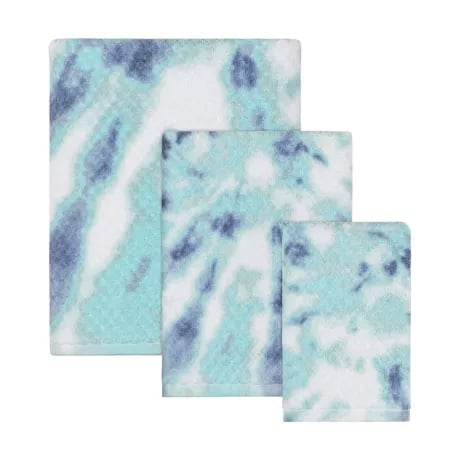 Sarina Spiral Tie Dye Bath Towel in Blue