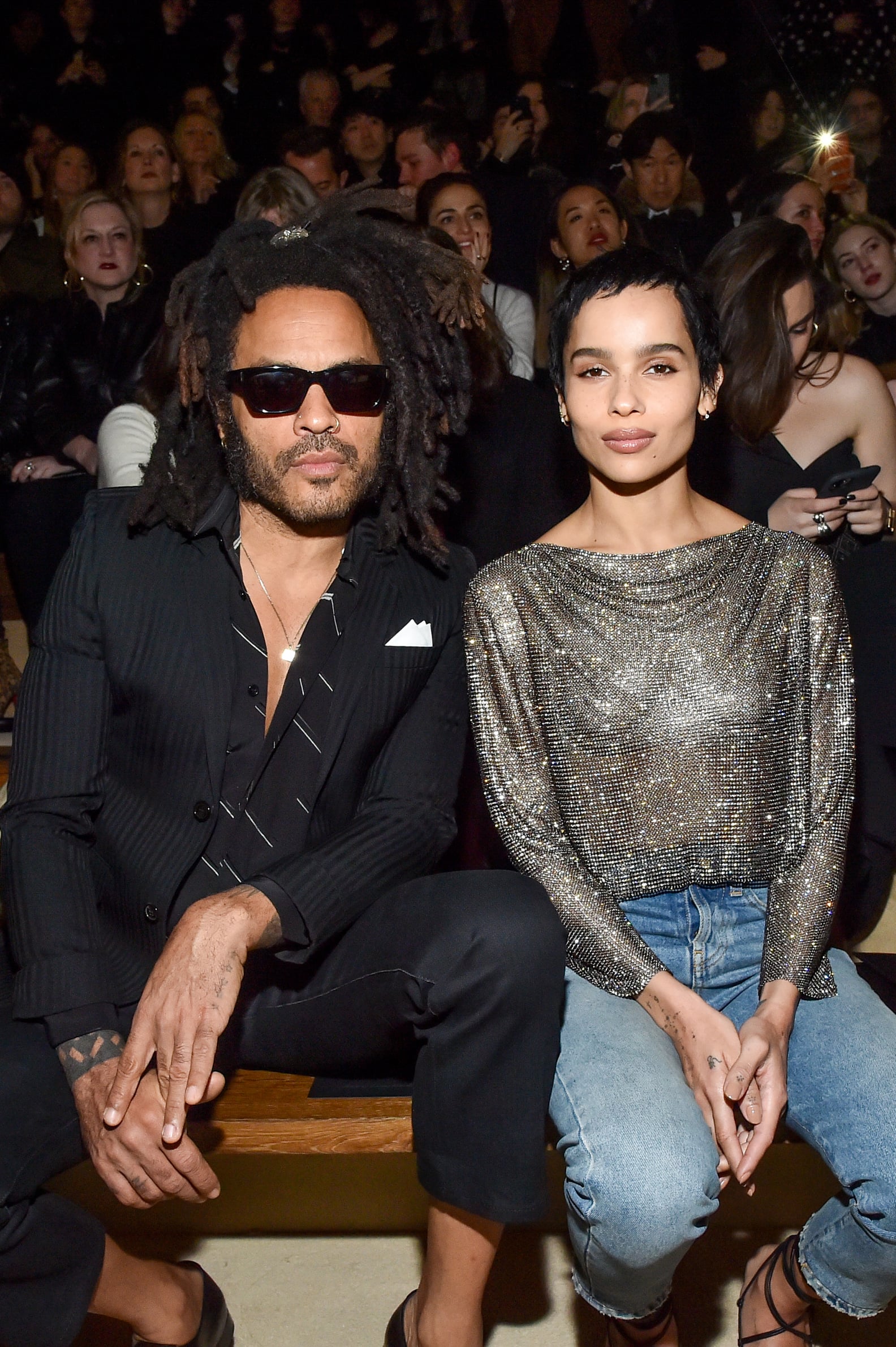 Zoë and Lenny Kravitz's Outfits at the Saint Laurent Show | PS Fashion