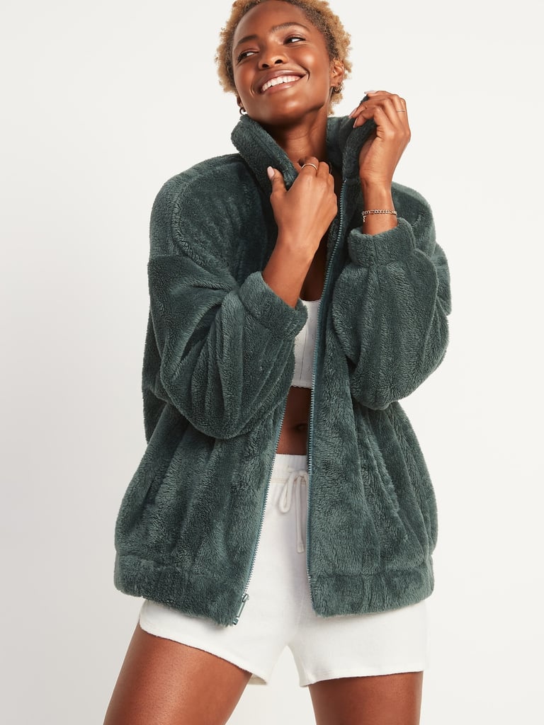 Old Navy Cosy Teddy Sherpa Zip Lounge Jacket