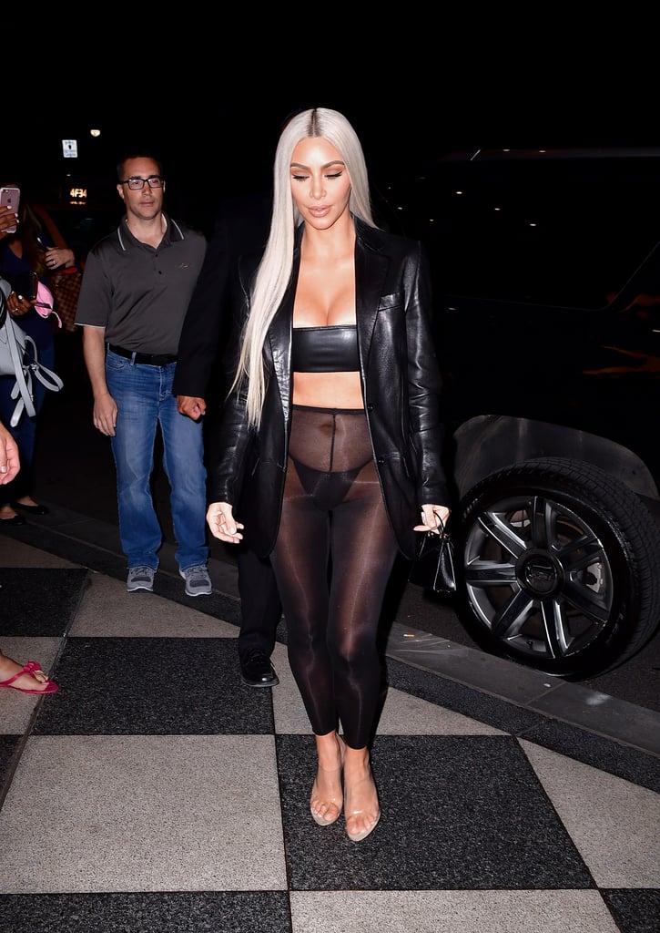 Kim Kardashian in Yeezy PVC Wedge Mules