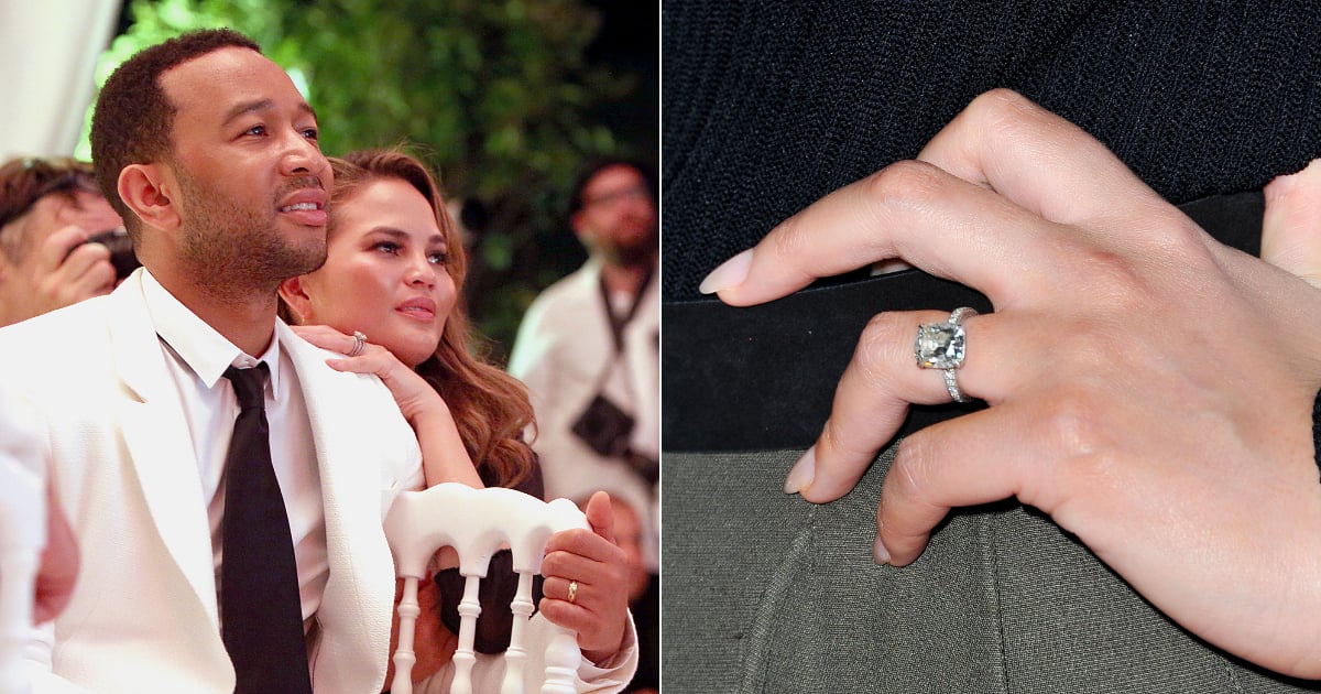 All of Me Loves All of Chrissy Teigen’s Cushion-Cut Engagement Ring – Including the Accent Stones