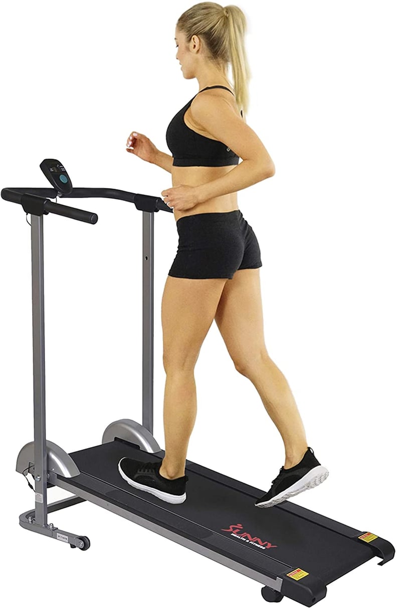 An Inexpensive Treadmill: Sunny Health & Fitness Foldable Manual Walking Treadmill