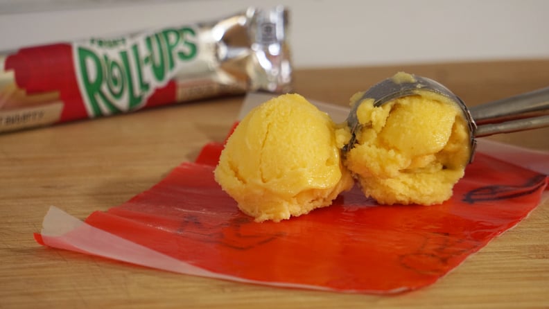 fruit roll-up ice cream snack