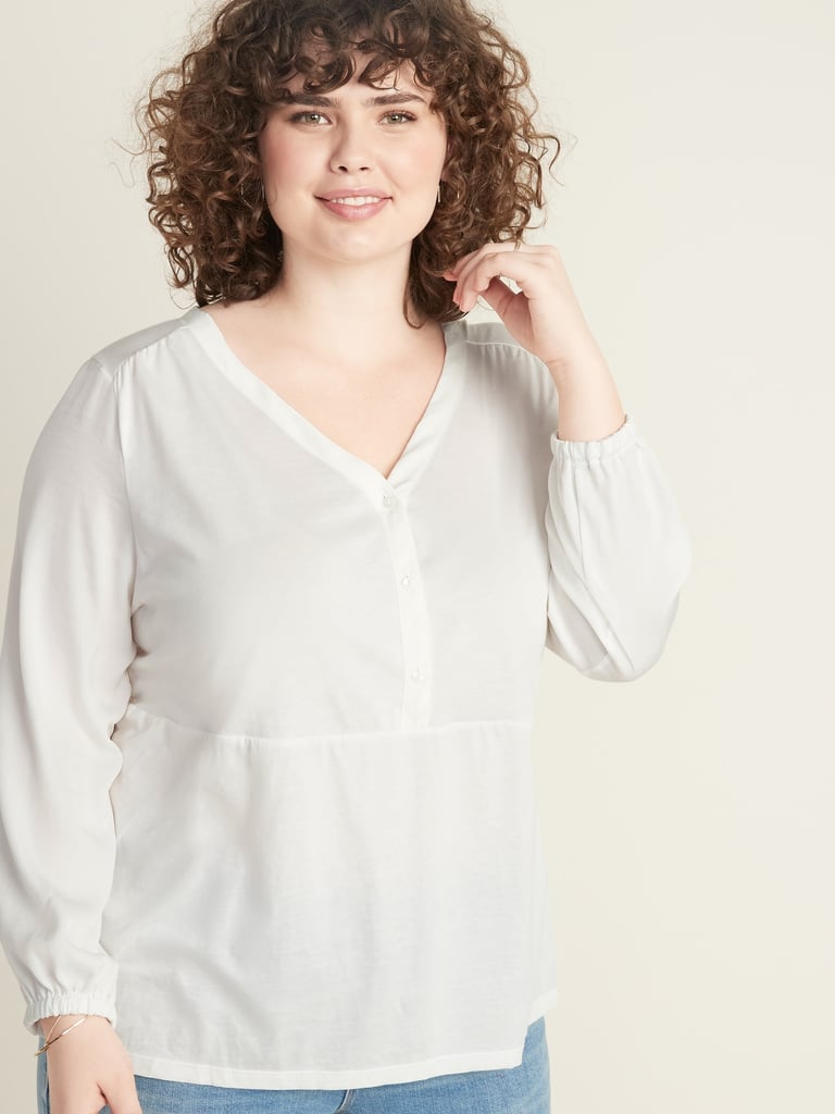Old Navy Waist-Defined Plus-Size Henley Top