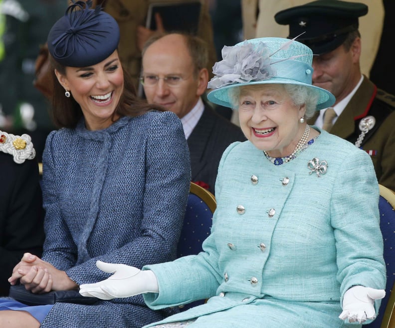 Queen Elizabeth II and the Duchess of Cambridge in 2012.