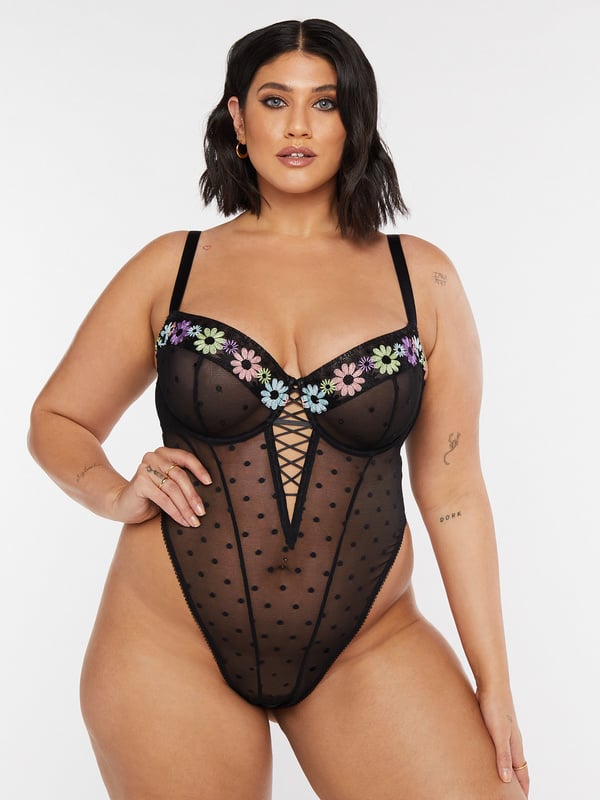 Savage x Fenty Free Spirit Floral Embroidery Teddy