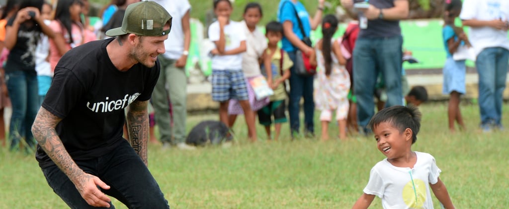 David Beckham Plays Soccer With Kids in the Philippines