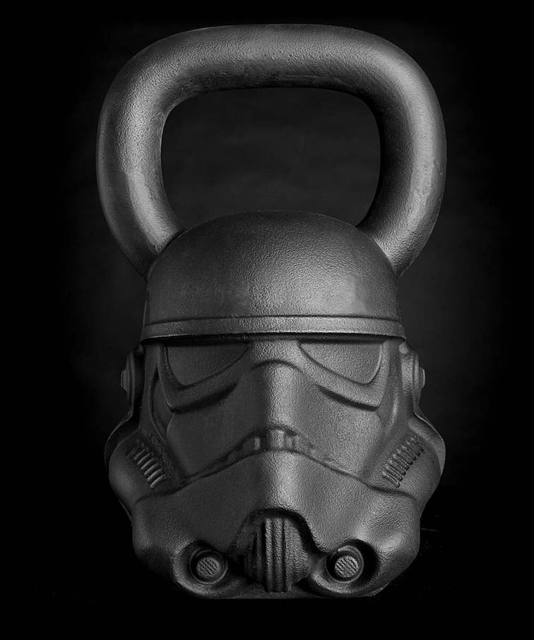 The Stormtrooper kettlebell ($180) weighs 60 pounds.