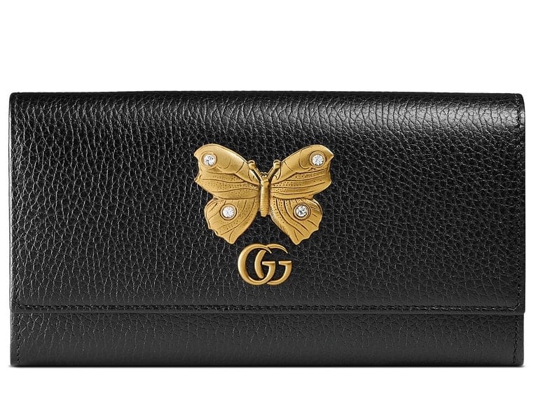 Gucci Farfalla Leather Continental Wallet