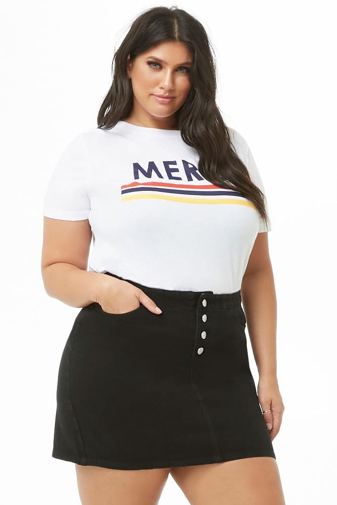 Forever 21 Plus Size Button-Fly Denim Skirt | 2019 Fashion Trends ...