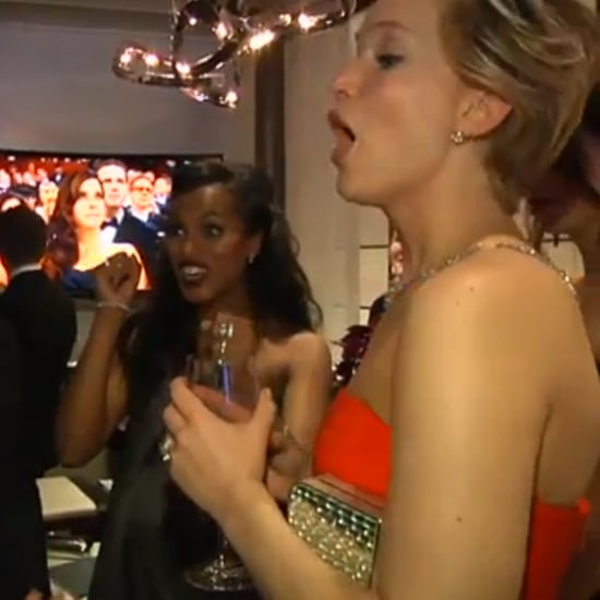 Ellen DeGeneres and Jennifer Lawrence Backstage at Oscars