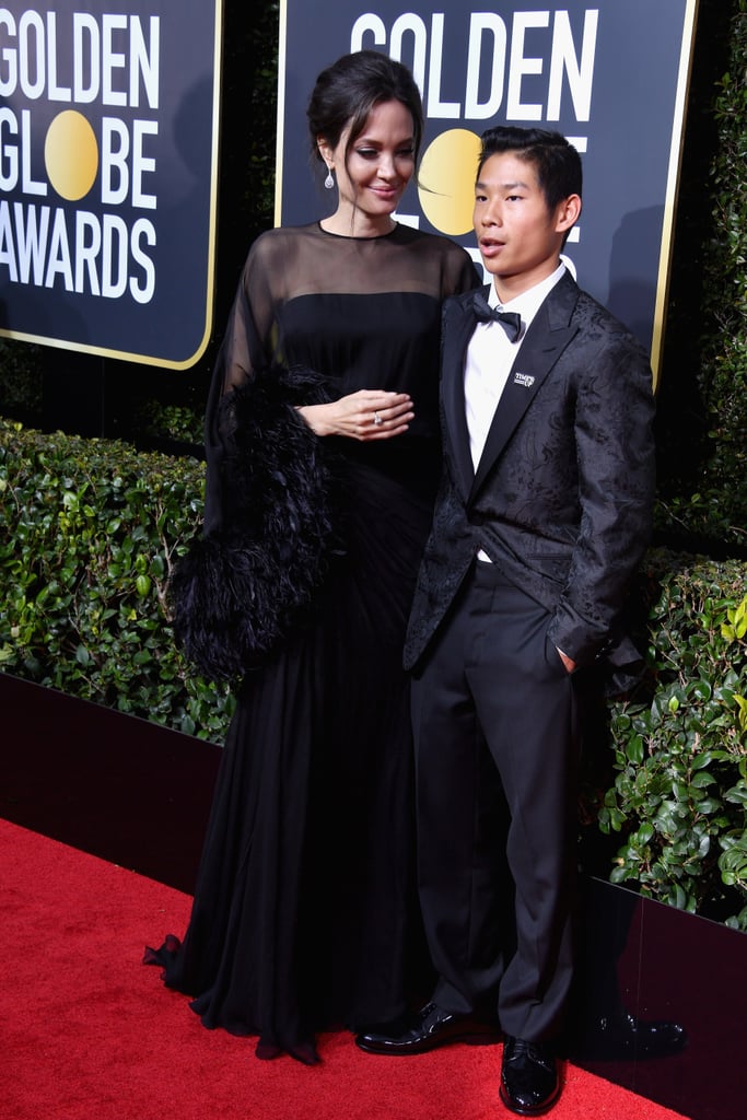 Angelina Jolie and Son Pax at the 2018 Golden Globes