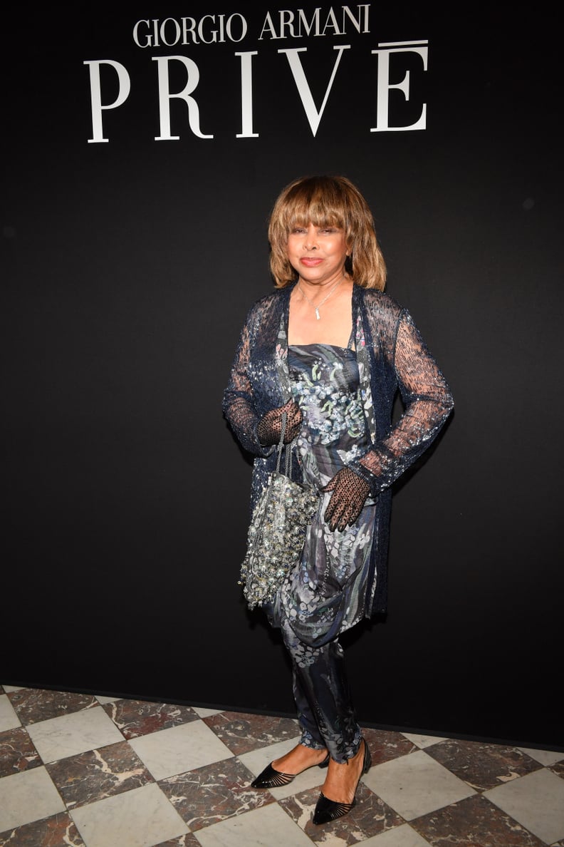Tina Turner at Giorgio Armani Prive During Paris Fashion Week in 2018