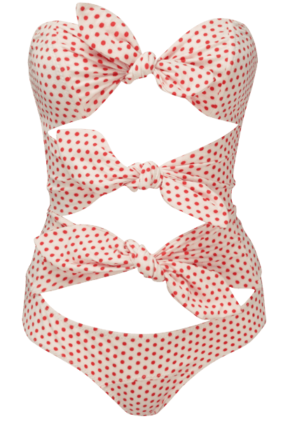 Lisa Marie Fernandez Triple Poppy in Tomato Polka Dot