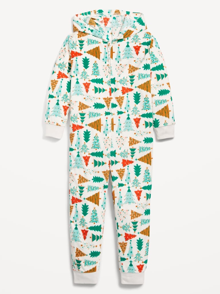 Old Navy Printed Gender-Neutral Microfleece Hooded One-Piece Pajamas for Kids