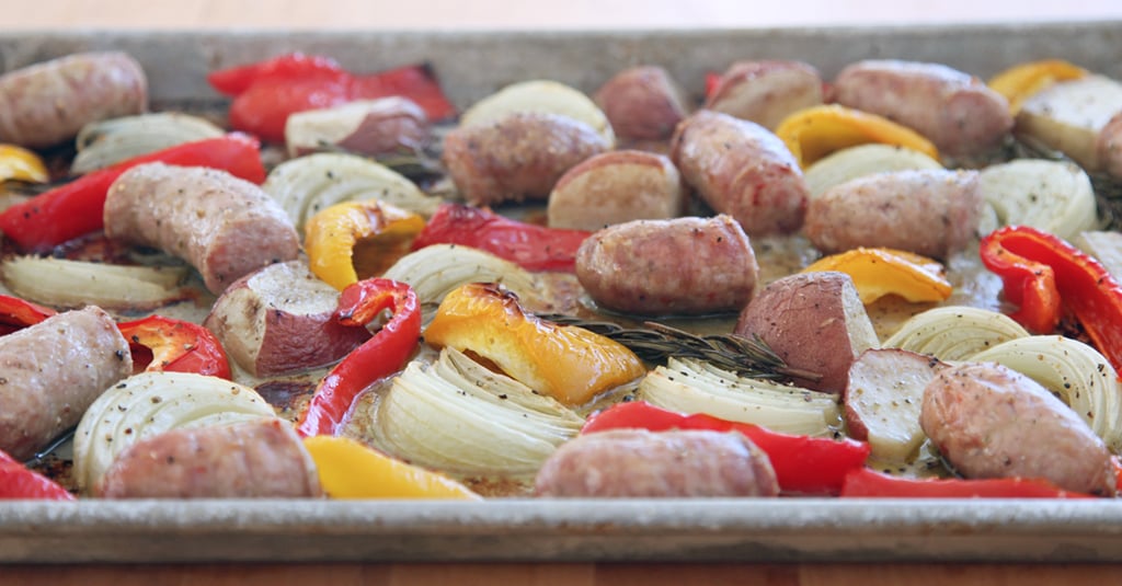 Roasted Italian Sausage, Peppers, Potatoes, and Onion Easy Dinner