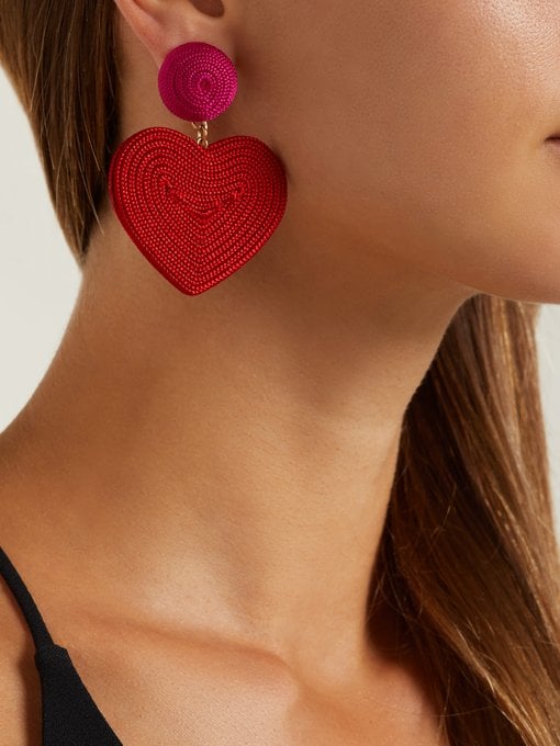 Rebecca de Ravenel Cora Heart Cord Earrings | Statement Earrings ...