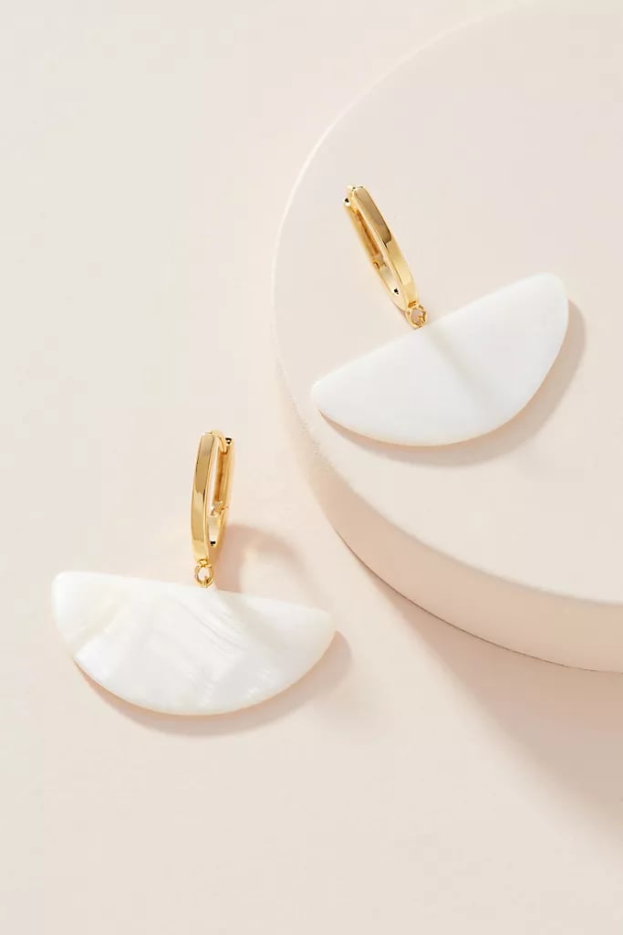 Brie Shell Huggie Hoop Earrings