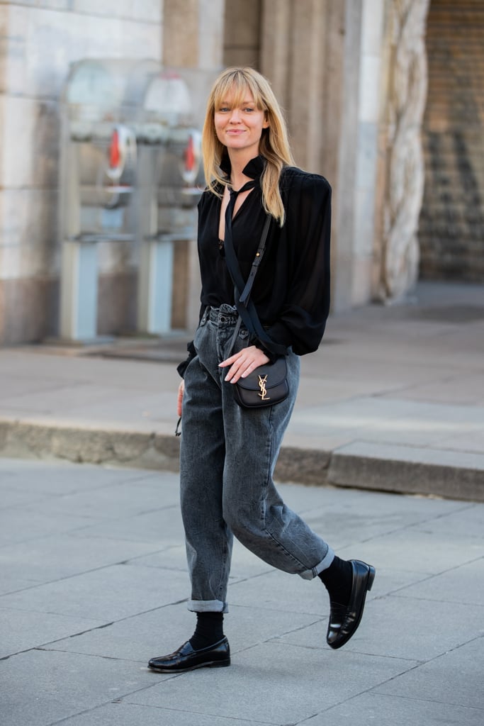 All black, all day. | Everyone Is Wearing Flats at Fashion Week 2020 ...