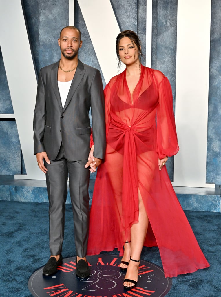 Justin Ervin and Ashley Graham at the 2023 Vanity Fair Oscars Party