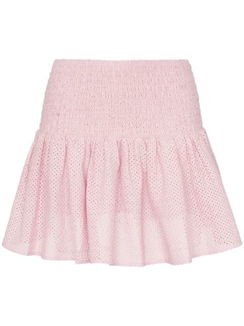 Marysia Lahaima Smocked Waist Cotton Mini Skirt