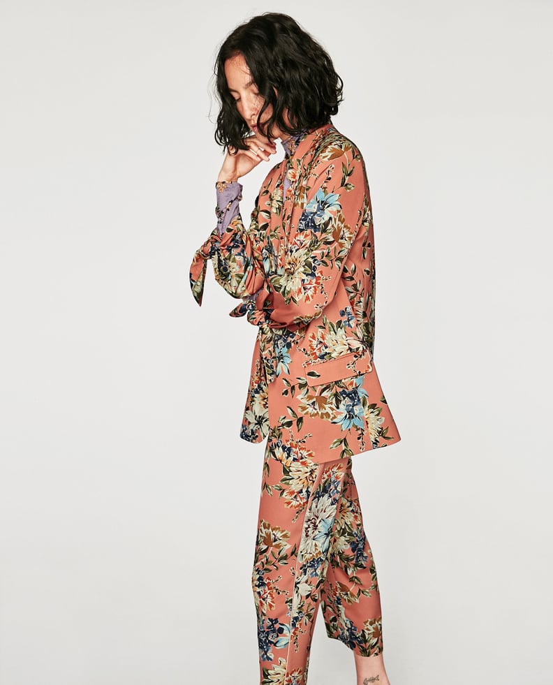 Zara Flowing Floral-Print Jacket