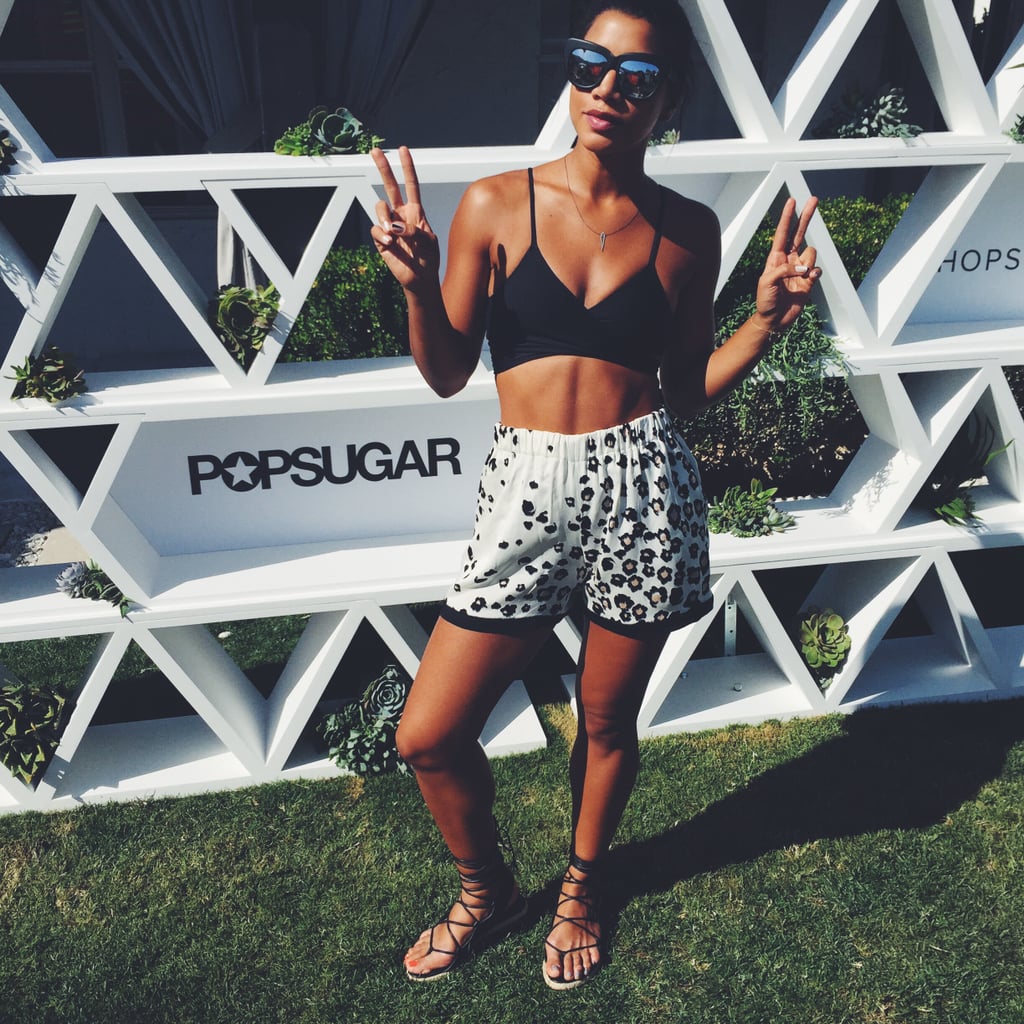 "My favorite easy look in L*Space swim top, SEA shorts, and Tibi sandals."
Outfit details: Illesteva sunglasses, L*Space swim top, SEA shorts, and Tibi sandals