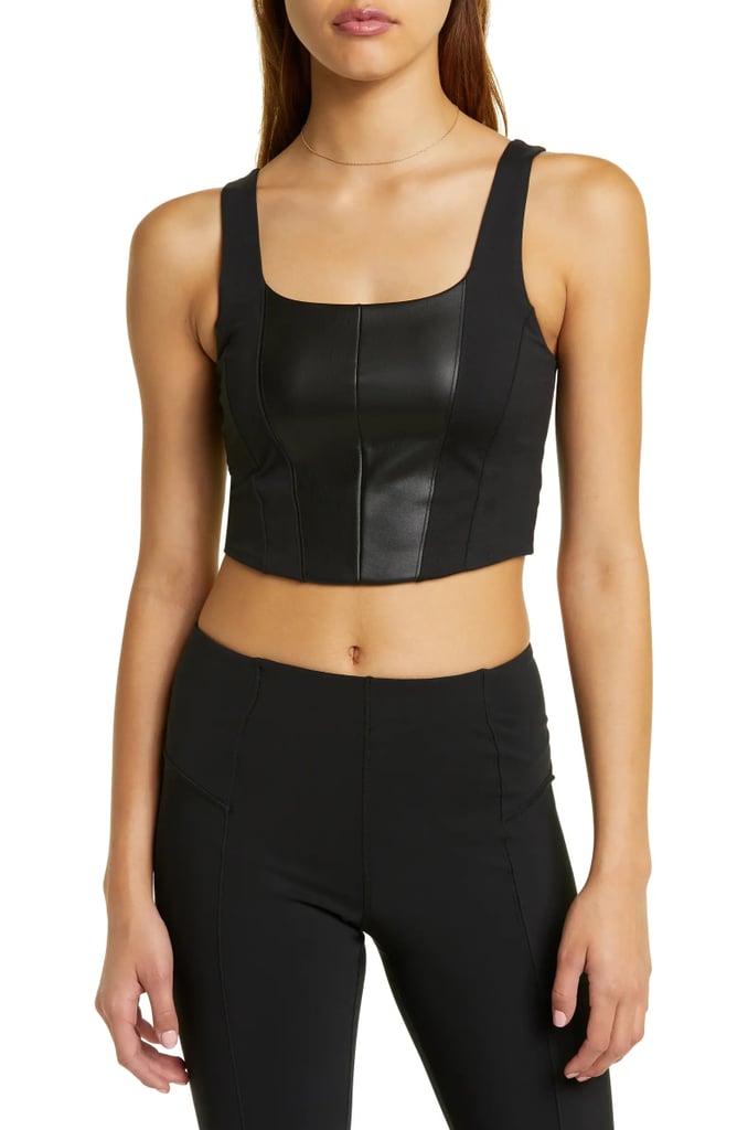 Sports Bras: Zella Faux Leather Longline Bra