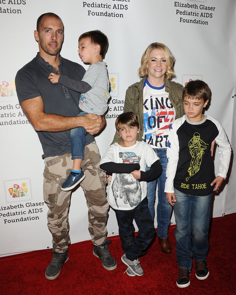 CULVER CITY, CA - OCTOBER 25: Actress Melissa Joan Hart with husband Mark Wilkerson and their children Braydon Hart Wilkerson, Mason Walter Wilkerson, Tucker McFadden Wilkerson attend the Elizabeth Glaser Pediatric AIDS Foundation's 26th A Time For Heroes