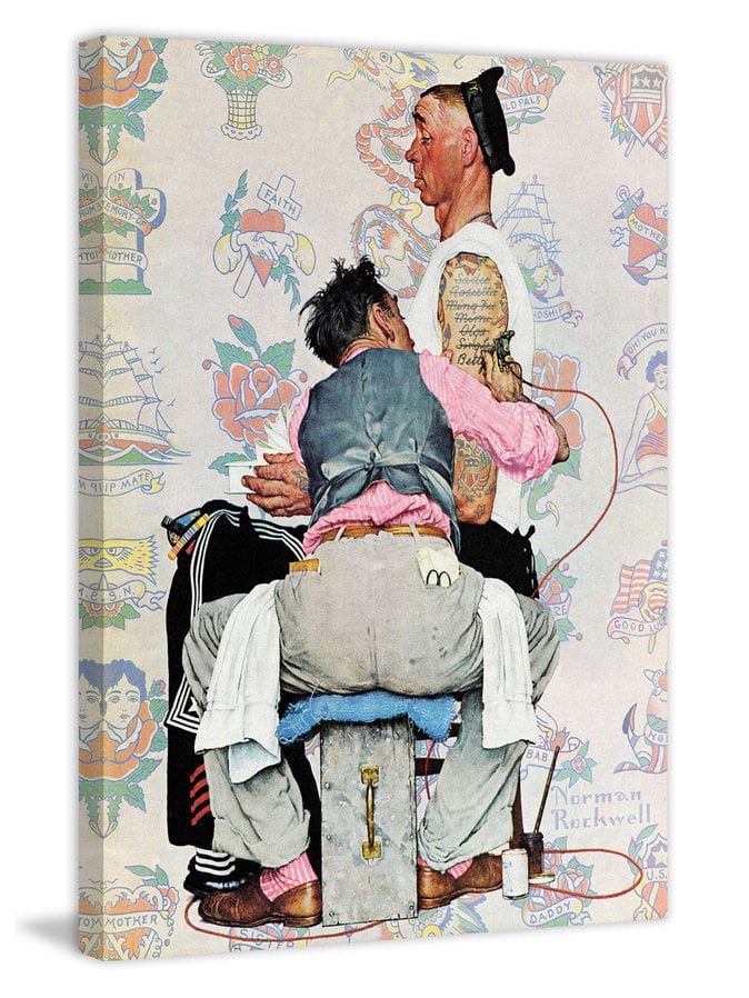 Tattoo Artist Canvas by Norman Rockwell