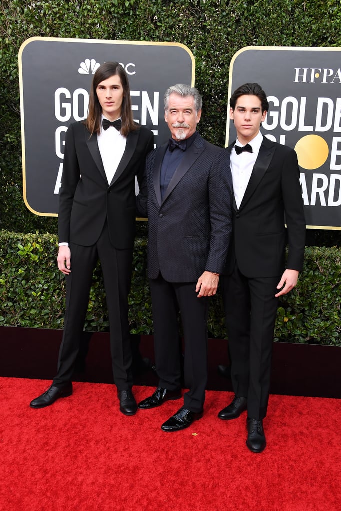 Paris and Dylan Brosnan at the Golden Globes 2020