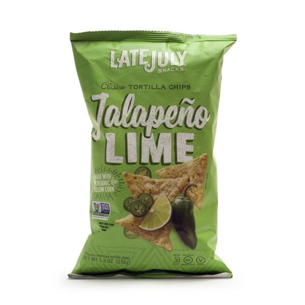 Queso dip and guacamole will go fast with Late July Clásico Jalapeño Lime Tortilla Chips ($3).