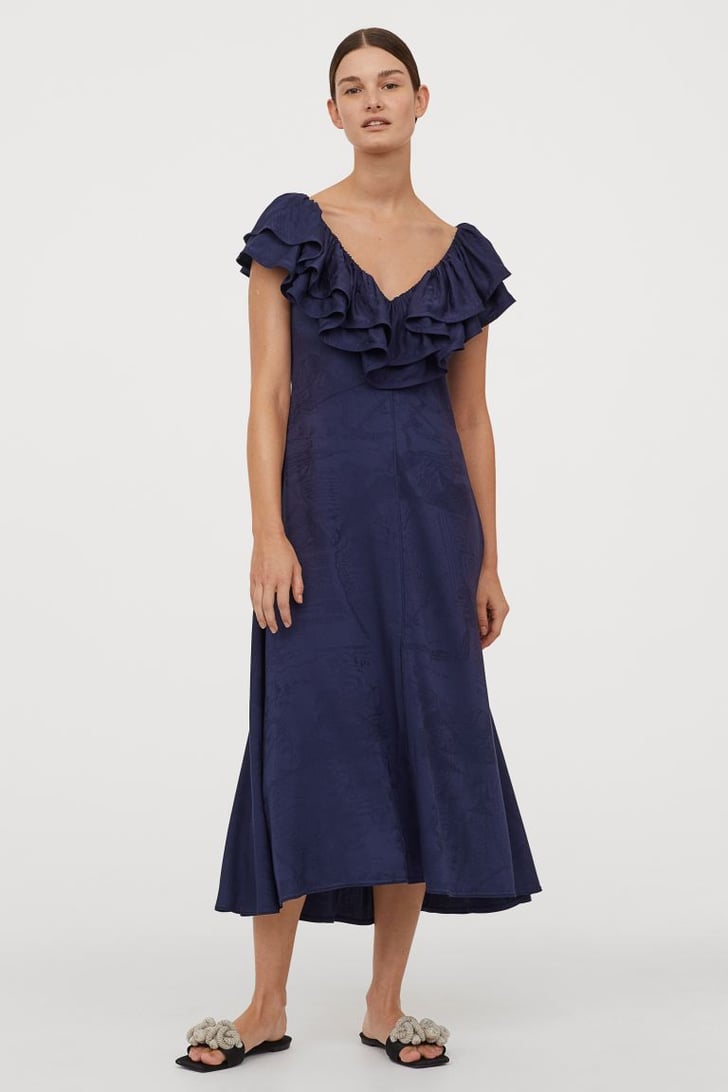 H&M Long Vneck Dress H&M Conscious Collection Spring 2020 POPSUGAR