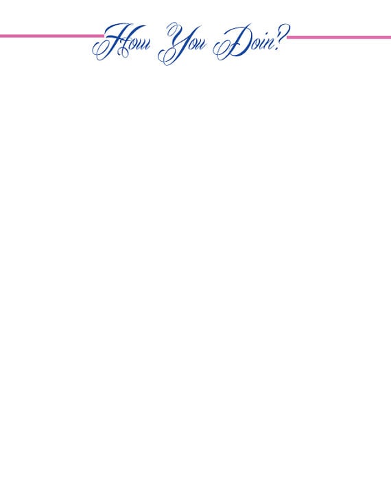 How you doin'? note cards