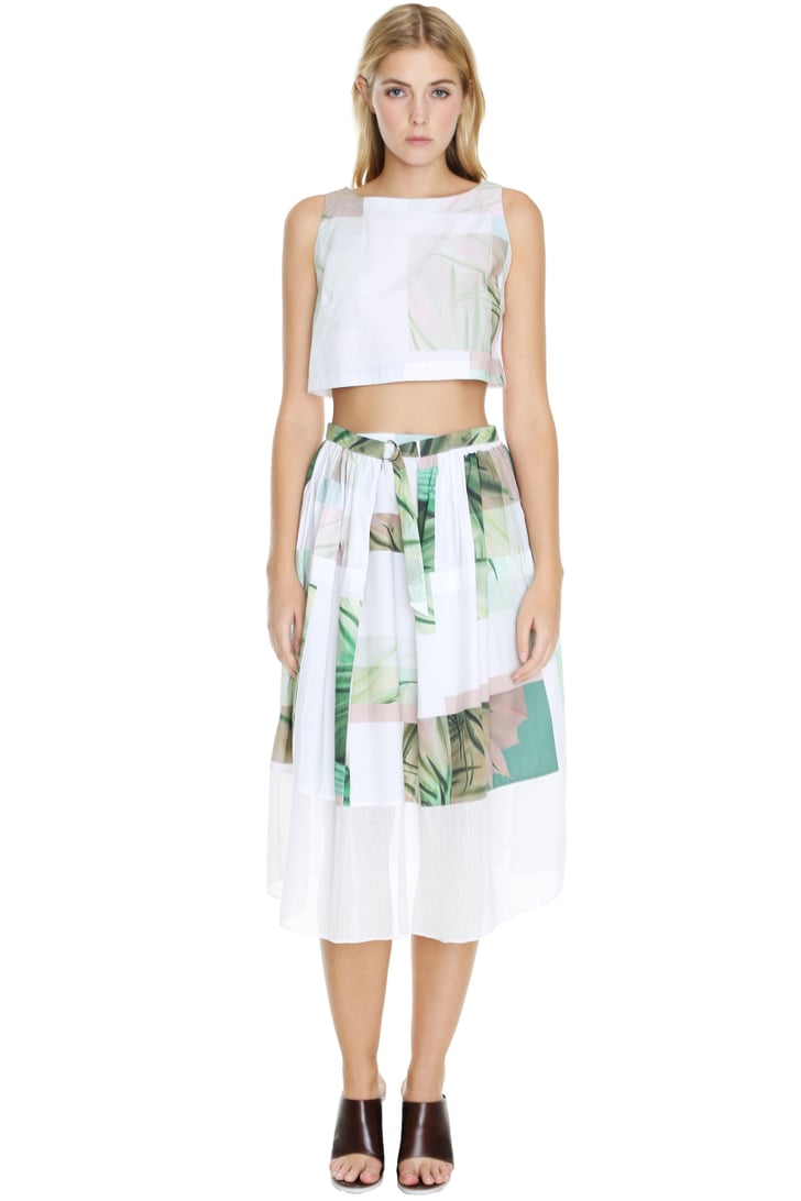 Tibi Cactus Print Crop Top and Matching Midi Skirt | What to Wear to ...