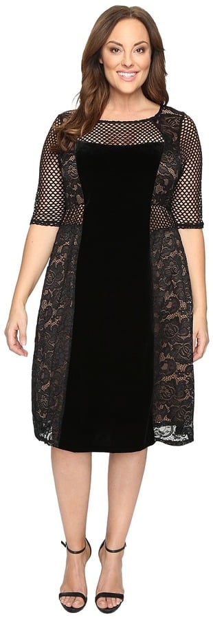 Kiyonna Mixed Lace Cocktail Dress