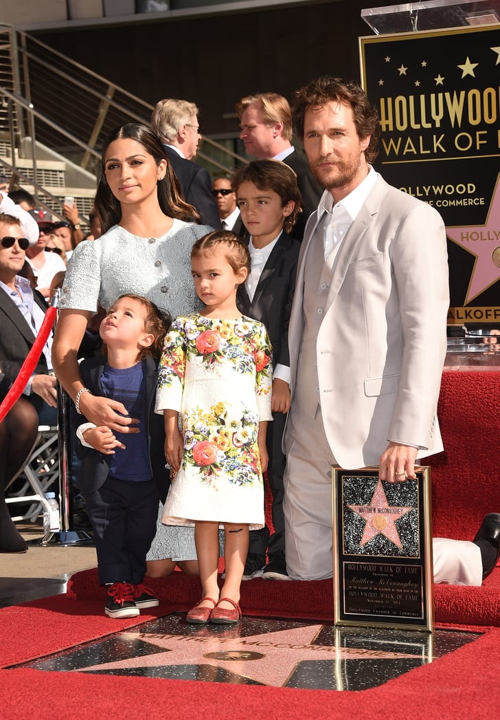 The star's adorable family helped celebrate his star on ...