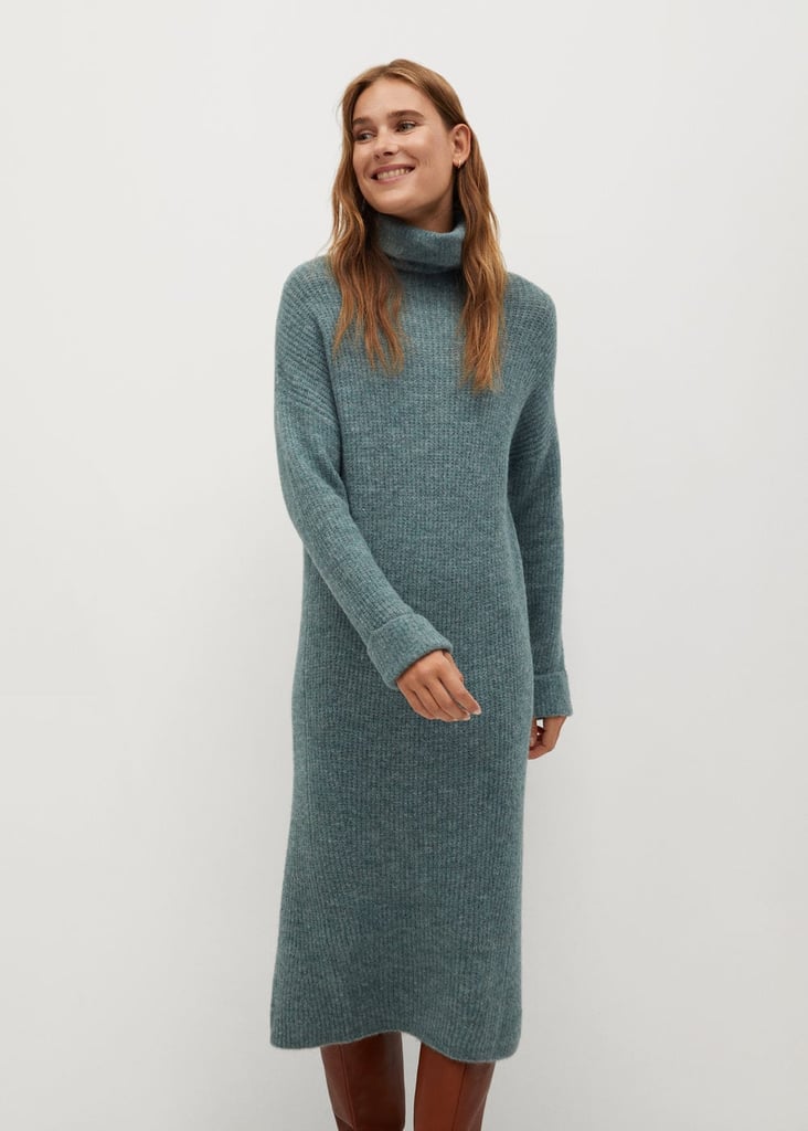 Mango ribbed midi dress discount