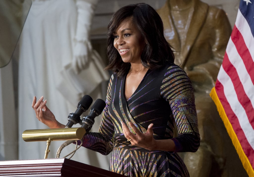 Michelle Obama Wearing a Rainbow Dress